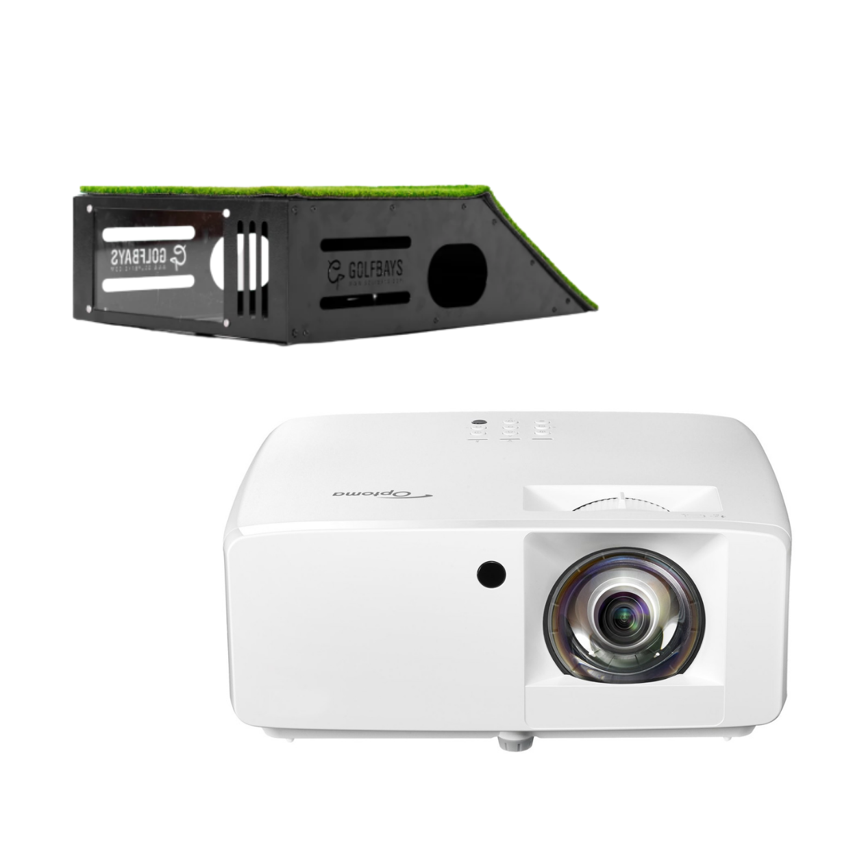 Optoma ZH451ST skjávarpi + GolfBays gólffestingarkassi
