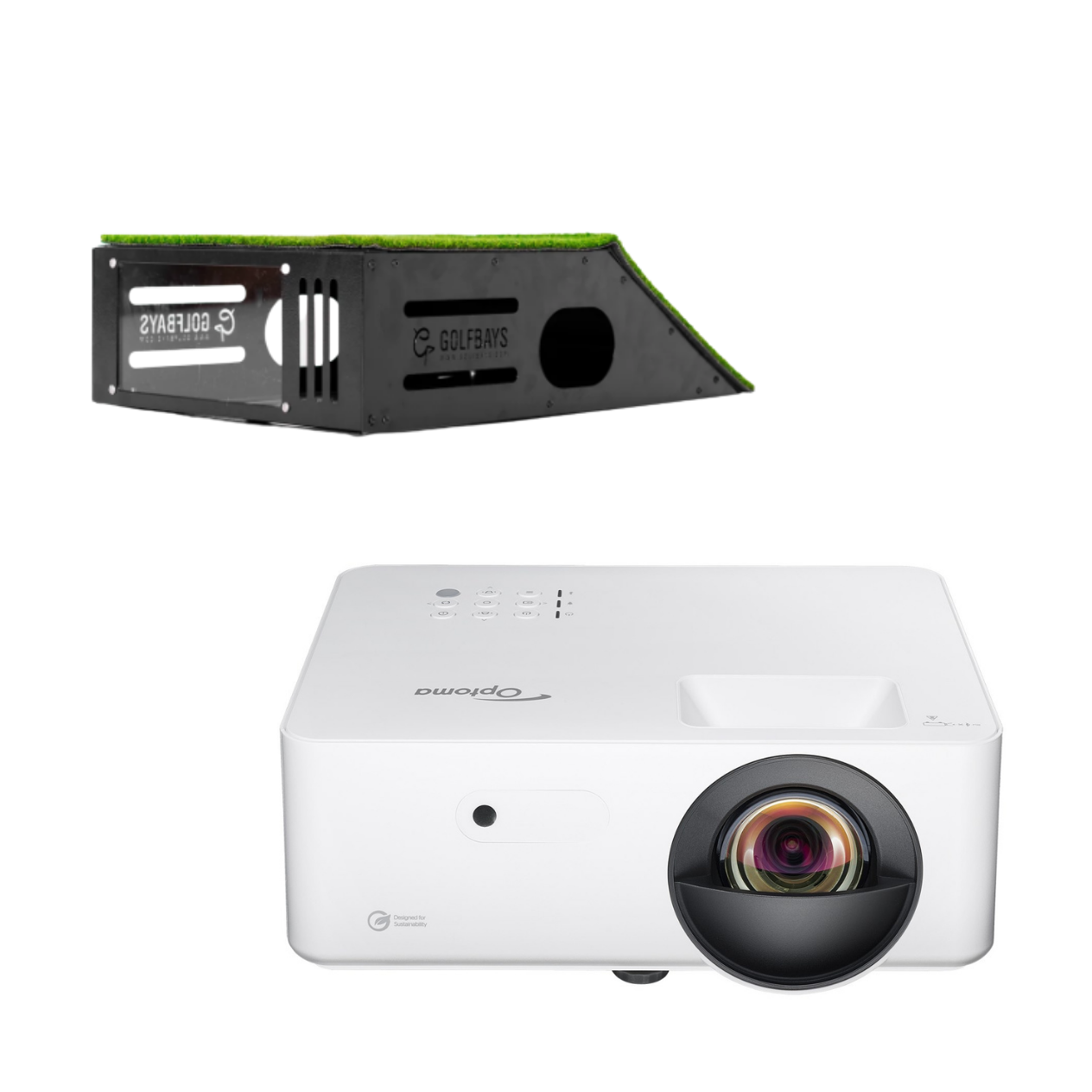 Optoma LW351ST WXGA skjávarpi + GolfBays gólffestingarhylki