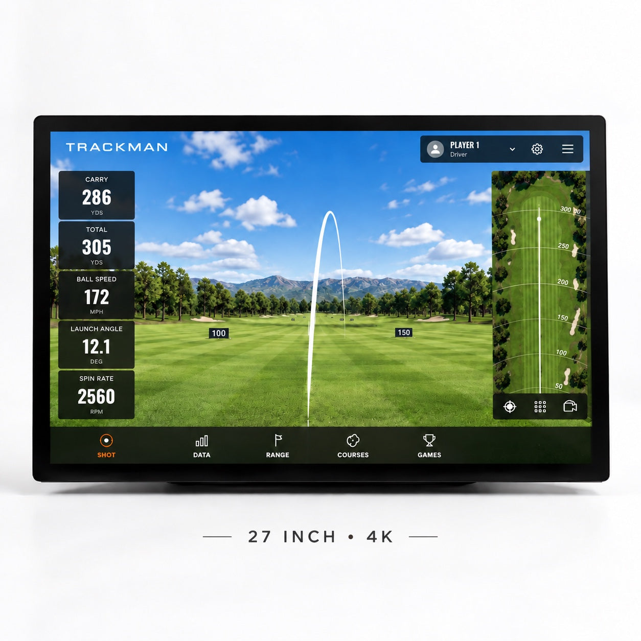 27" 4K snertiskjár fyrir golfhermi