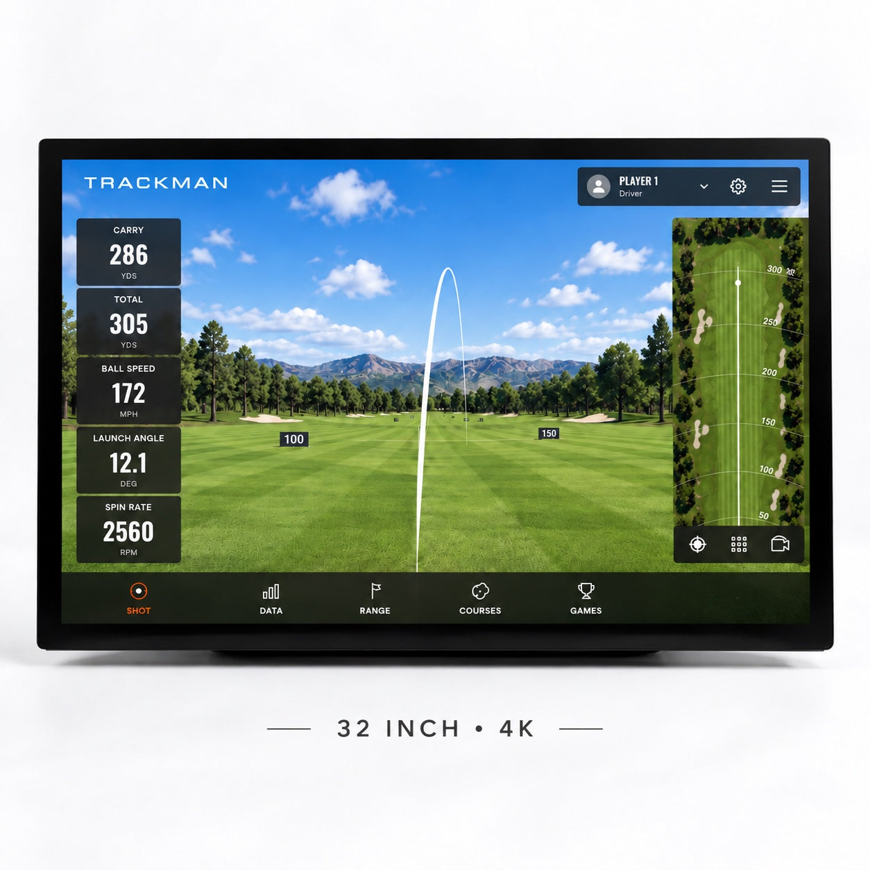32" 4K snertiskjár fyrir golfhermi